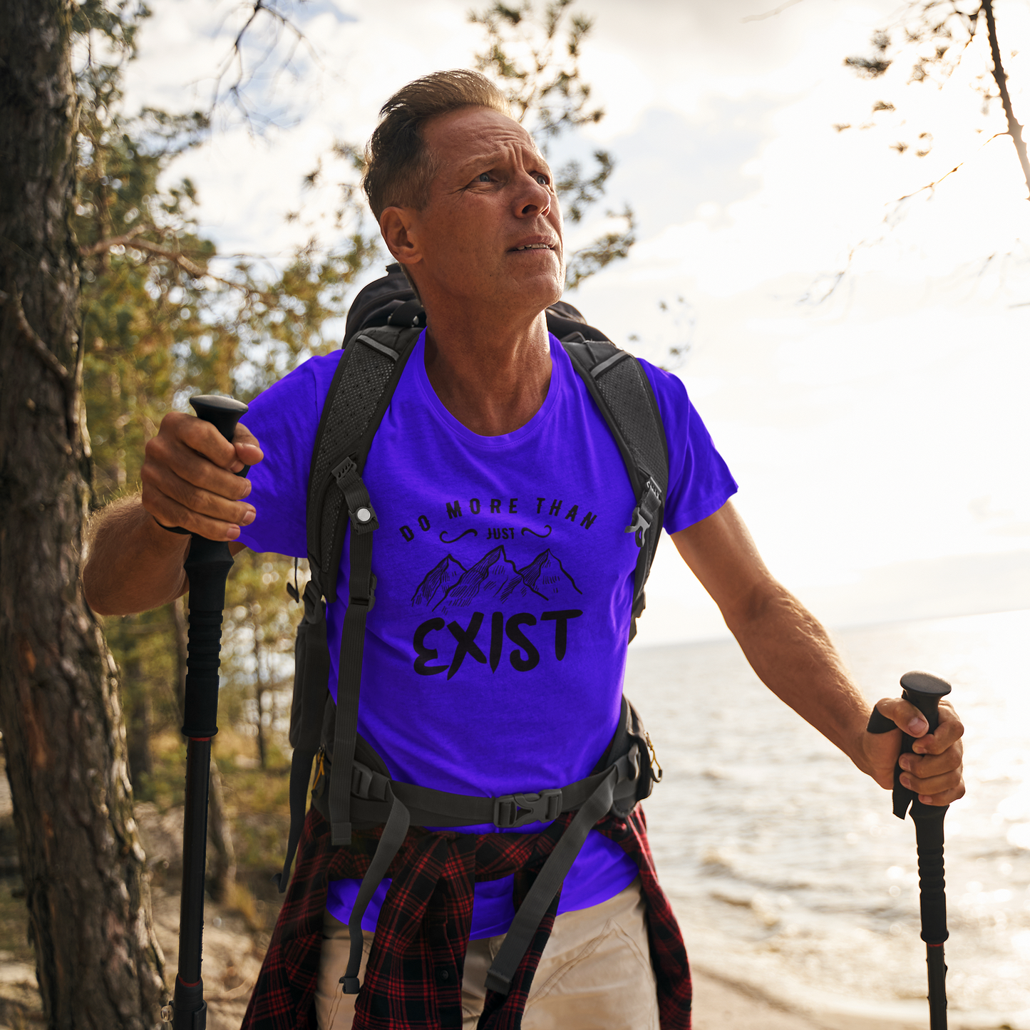 Mountain Motivation - Do More Than Just Exist' Inspirational Tee