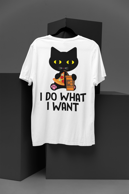 Caffeine And Crusts – The Purrizza Cat Flat Vector Tee