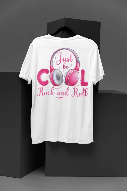Music Just Be COOL Pink Headphones Tee - Rock and Roll
