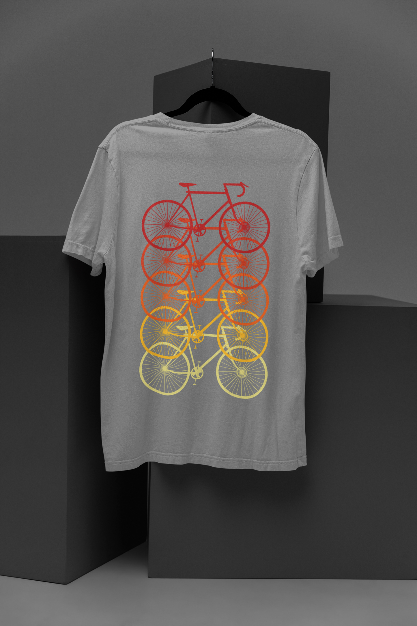 Ombre Cycling Graphic - Red to Yellow Gradient T-Shirt