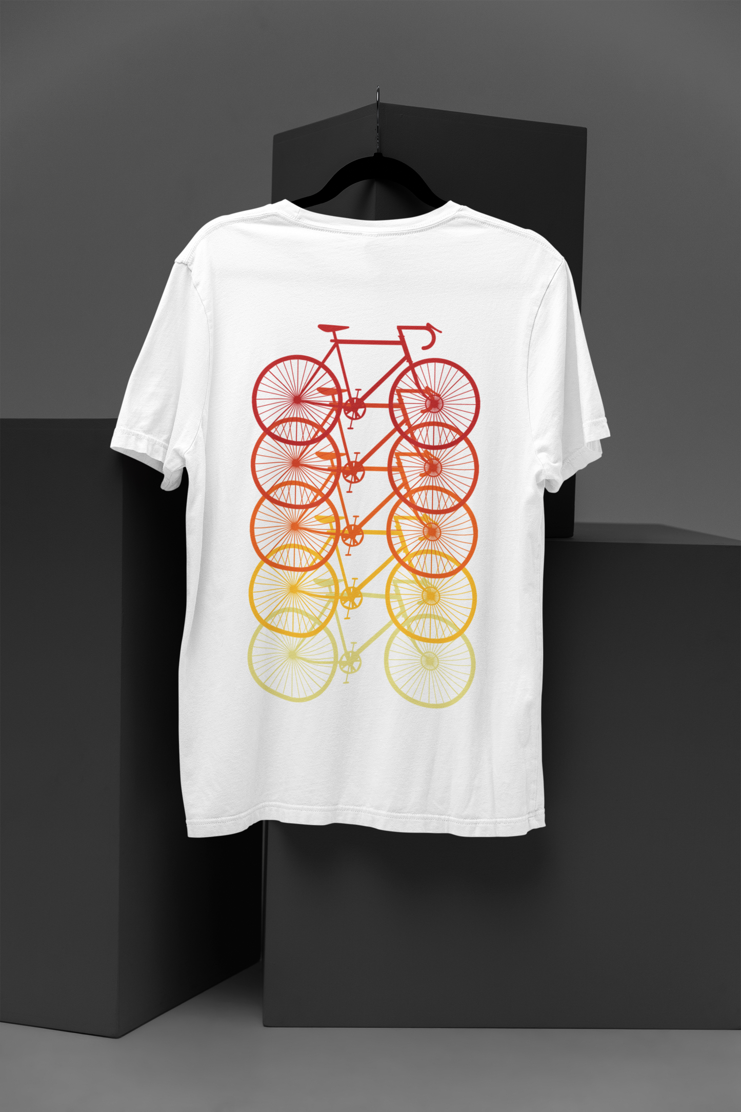 Ombre Cycling Graphic - Red to Yellow Gradient T-Shirt