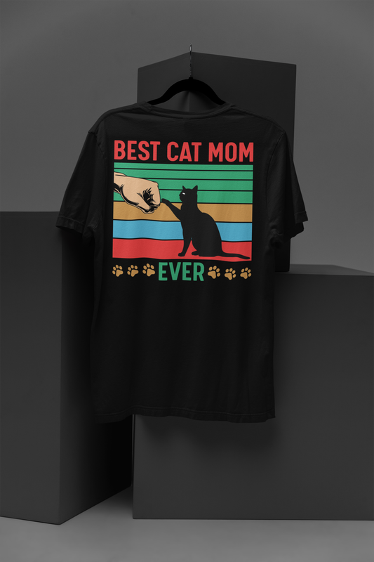Retro 'Best Cat Mom' Fist Bump Tee