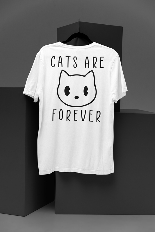 Eternal Feline Charm - 'Cats Are Forever' Sketch Tee
