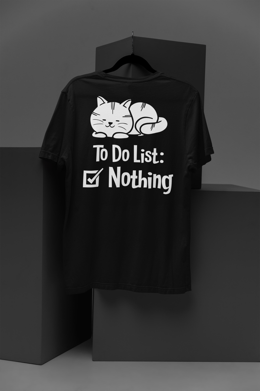 Ultimate Cat Chiller – 'To-Do List: Nothing' Minimalist Tee