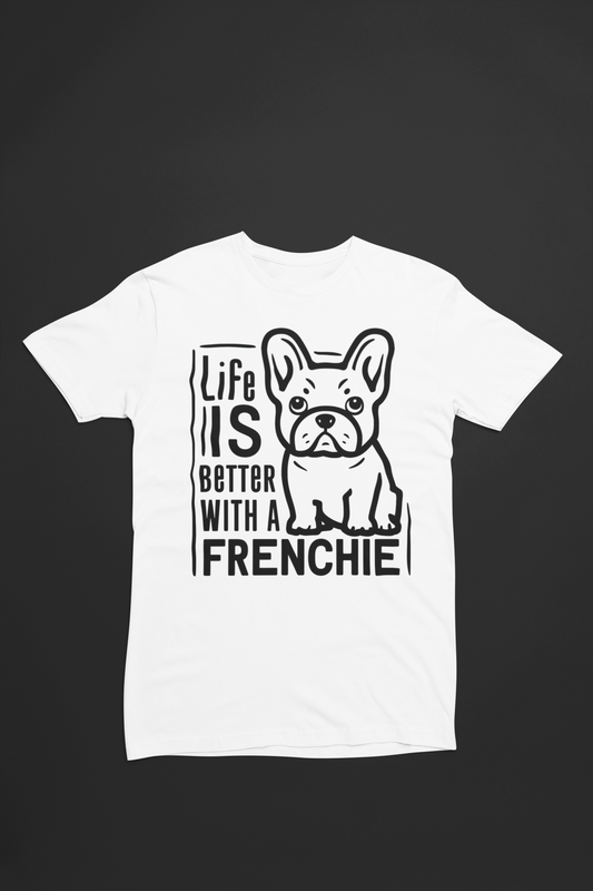 🐾 "Frenchie Love" Tee - Canine Charm in Monochrome 🖤