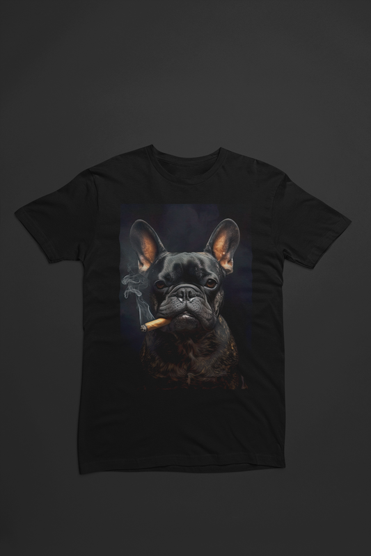 🚬 'The Brooding Frenchie' Tee - Edgy Elegance 🖤