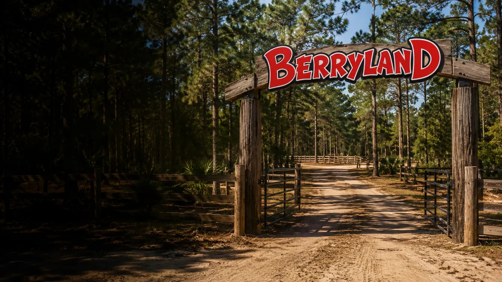 Berryland MX entrance with the red Berryland sign above the track gate