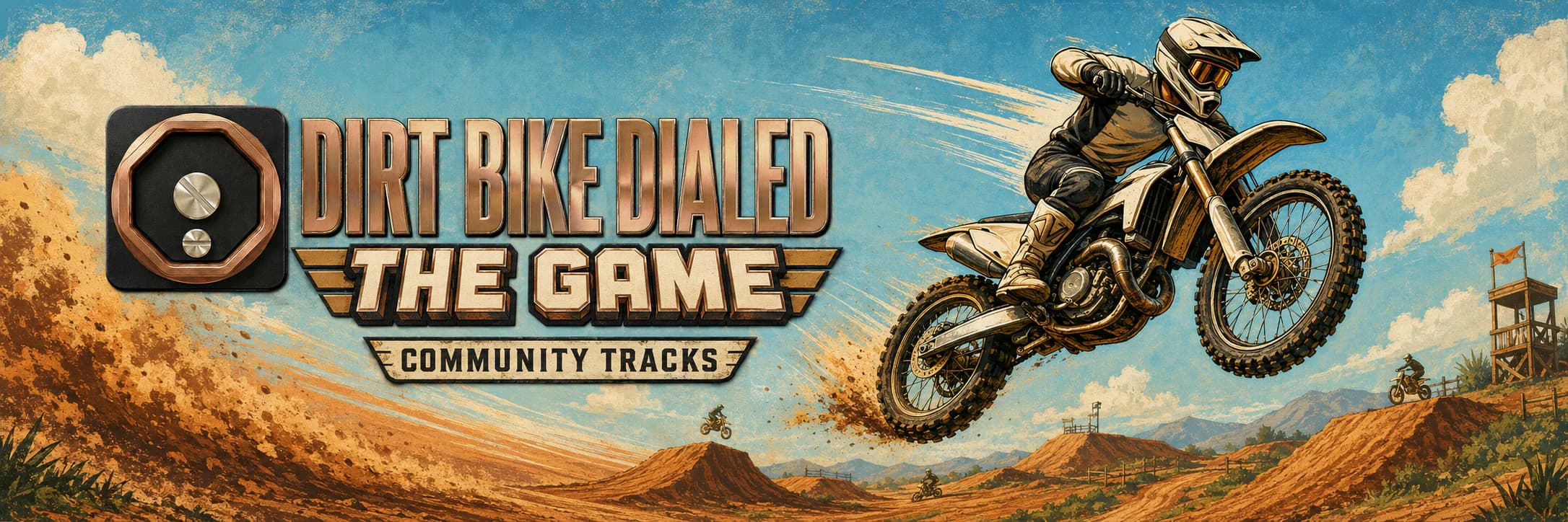 Dirt Bike Dialed The Game motocross rider jumping across a community track